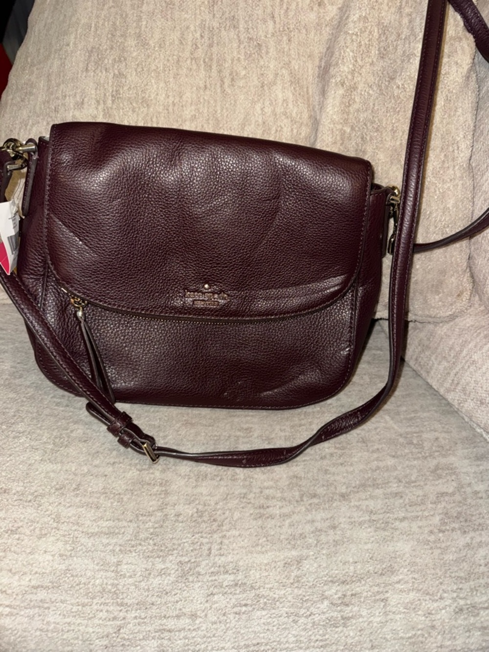 kate spade Pebbled Leather Crossbody - Wine